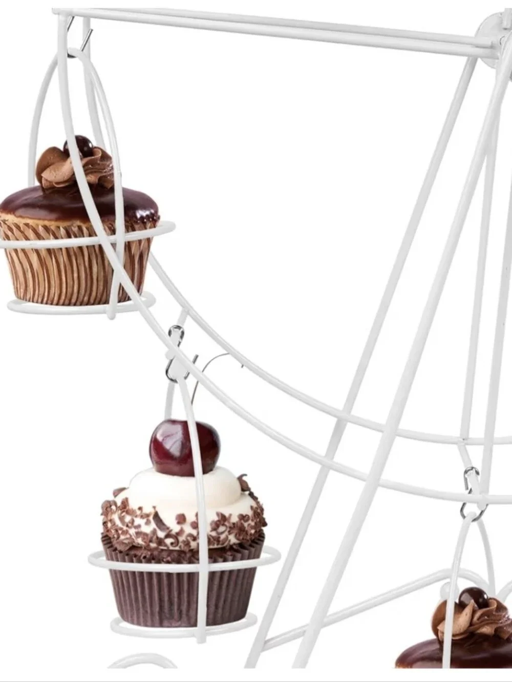 White Metal Ferris Wheel Cupcake Stand - Party Display